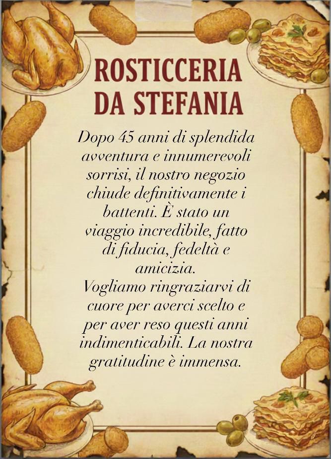 Dopo 45 anni chiude la rosticceria “Da Stefania”, un pezzo di storia quotidiana dell’Aquila