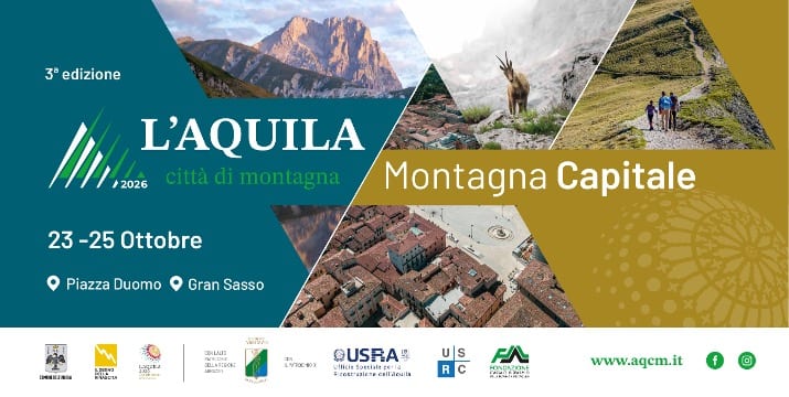 L’Aquila Città di Montagna 2026, lunedì 19 Ottobre alle 10 la presentazione a Palazzo Margherita