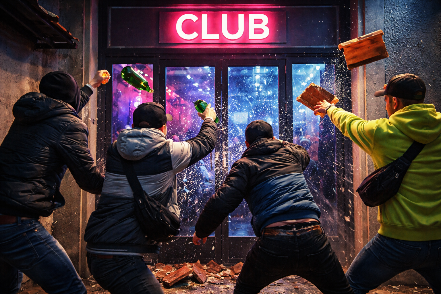 Raid fuori dalla discoteca di Pile: bottiglie e tegole contro i ragazzi in uscita