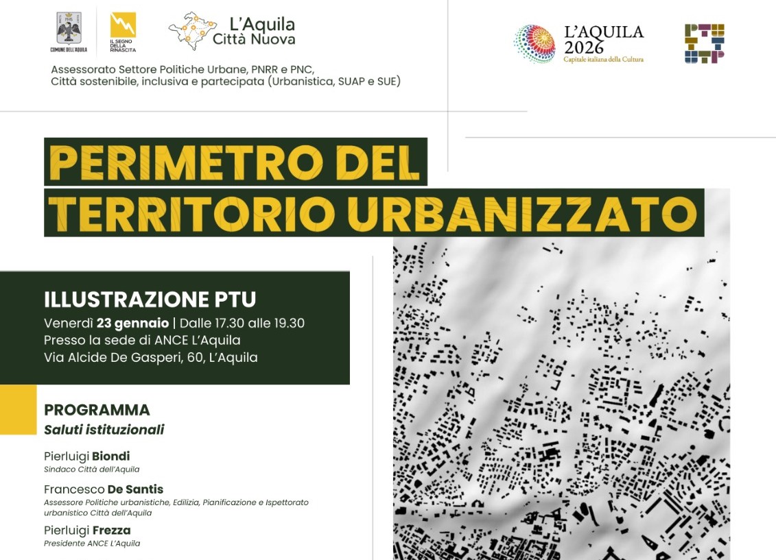 Nuovo Piano Urbanistico Comunale, in programma domani la presentazione della perimetrazione del PTU