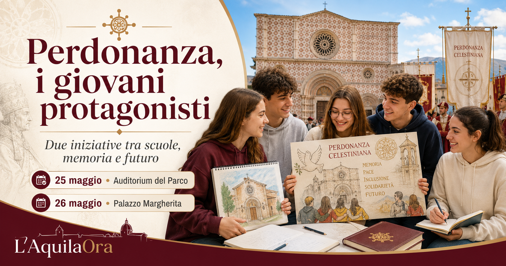 Perdonanza, giovani e scuole protagonisti: due iniziative tra memoria, identità e futuro