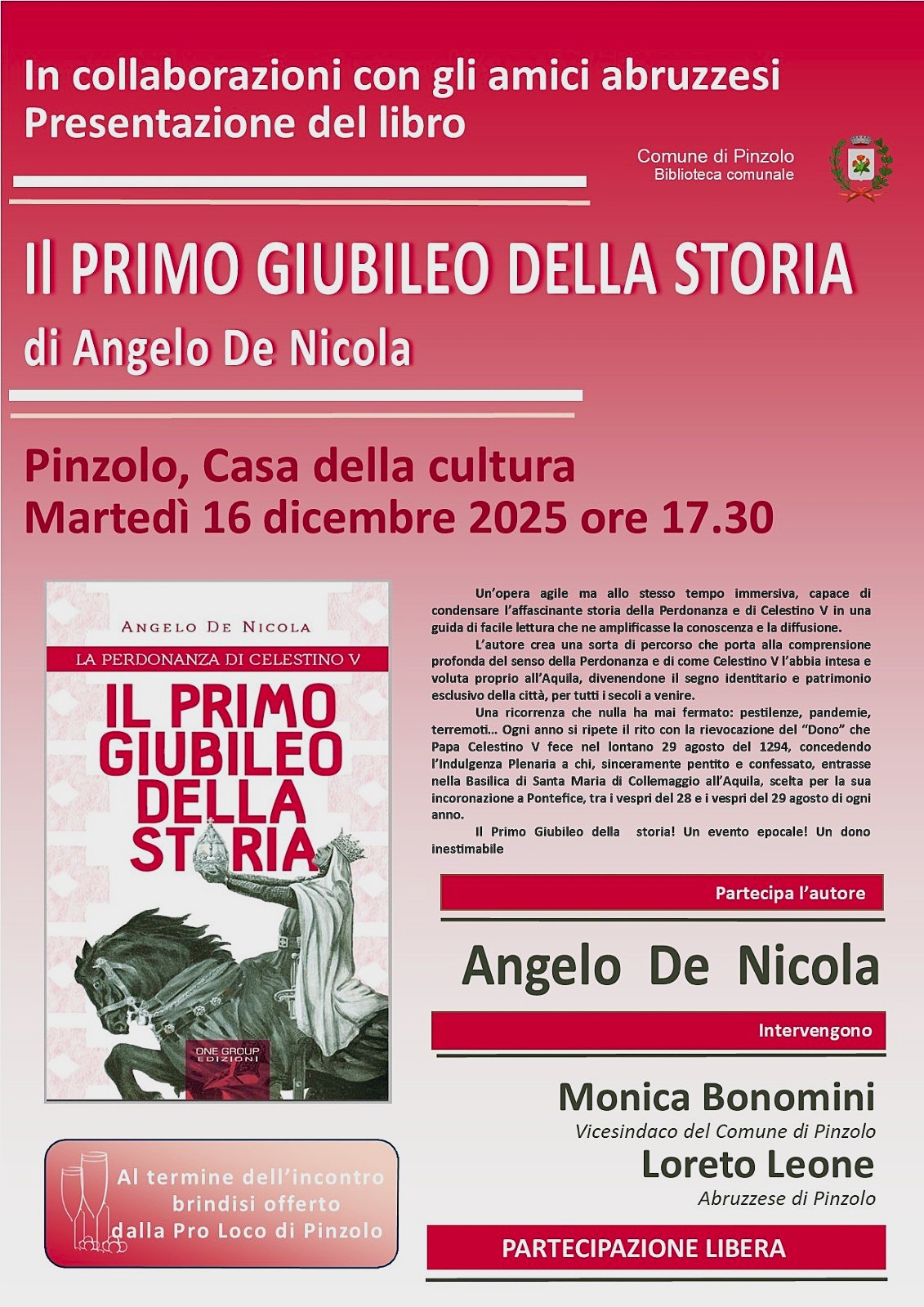 A Pinzolo la presentazione del libro Il primo Giubileo della storia di Angelo De Nicola
